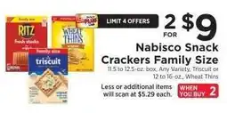 ShopRite Nabisco Snack Crackers Family Size offer