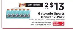 ShopRite Gatorade Sports Drinks 12-Pack offer