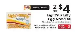 ShopRite Light 'n Fluffy Egg Noodles offer