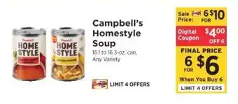 ShopRite Campbell's Homestyle Soup offer