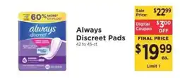 ShopRite Always Discreet Pads offer