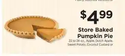 ShopRite Store Baked Pumpkin Pie offer