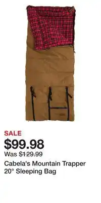Cabela's Cabela's Mountain Trapper 20° Sleeping Bag offer