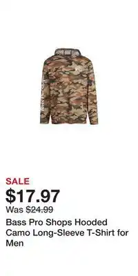 Cabela's Bass Pro Shops Hooded Camo Long-Sleeve T-Shirt for Men offer
