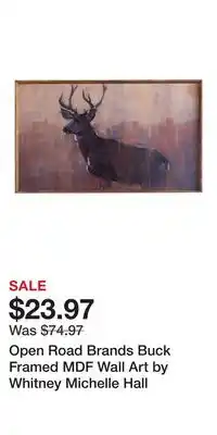 Cabela's Open Road Brands Buck Framed MDF Wall Art by Whitney Michelle Hall offer