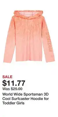 Cabela's World Wide Sportsman 3D Cool Surfcaster Hoodie for Toddler Girls offer
