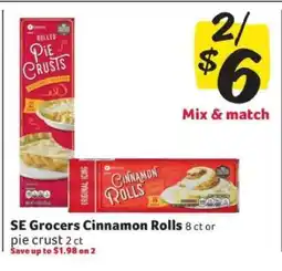 Winn Dixie SE Grocers Cinnamon Rolls or Pie Crust offer