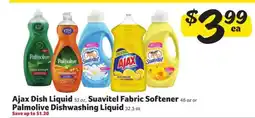 Winn Dixie Ajax Dish Liquid, Suavitel Fabric Softener, Palmolive Dishwashing Liquid offer