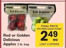 Safeway Red or Golden Delicious Apples offer