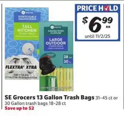 Winn Dixie SE Grocers 13 Gallon Trash Bags offer