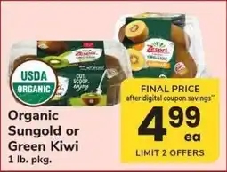 Safeway Organic Sungold or Green Kiwi offer