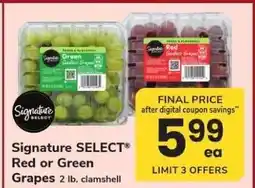 Safeway Signature SELECT Red or Green Grapes offer