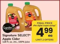 Safeway Signature Select Apple Cider offer