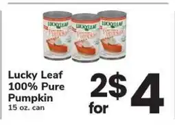 Safeway Lucky Leaf 100% Pure Pumpkin offer