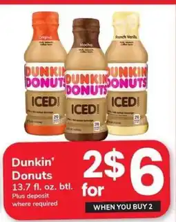 Safeway Dunkin' Donuts Iced Coffee offer