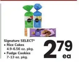 Safeway Signature SELECT Rice Cakes and Fudge Cookies offer