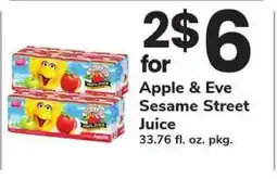 Safeway Apple & Eve Sesame Street Juice offer