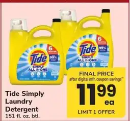 Safeway Tide Simply Laundry Detergent offer