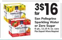 Safeway San Pellegrino Sparkling Water or Zero Sugar offer