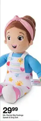 Target Ms. Rachel Big Feelings Speak & Sing doll offer