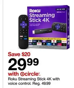 Target Roku Streaming Stick 4K with voice control offer