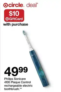 Target Philips Sonicare 4100 Plaque Control rechargeable electric toothbrush offer