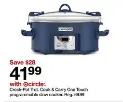 Target Crock-Pot 7-qt. Cook & Carry One Touch programmable slow cooker offer