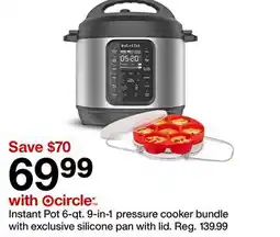 Target Instant Pot 6-qt. 9-in-1 pressure cooker bundle with exclusive silicone pan with lid offer