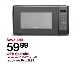 Target Kenmore 1000W 1.1-cu.-ft. microwave offer