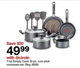 Target T-fal Simply Cook 12-pc. non-stick cookware set offer