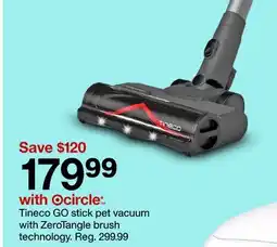 Target Tineco GO stick pet vacuum with ZeroTangle brush technology offer
