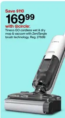 Target Tineco GO cordless wet & dry mop & vacuum with ZeroTangle brush technology offer