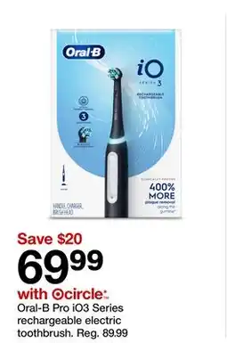 Target Oral-B Pro iO3 Series rechargeable electric toothbrush offer