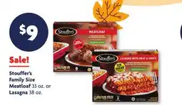 Family Dollar Stouffer's Family Size Meatloaf 33 oz. or Lasagna 38 oz offer