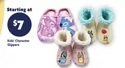 Family Dollar Kids' Character Slippers offer