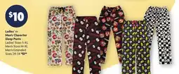 Family Dollar Ladies' or Men's Character Sleep Pants offer