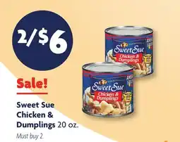 Family Dollar Sweet Sue Chicken & Dumplings offer