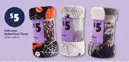 Family Dollar Halloween Rolled Plush Throw offer