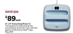 Michaels 9 x 9 Cricut easypress 3 offer