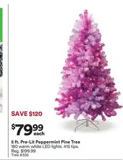 Michaels 5 ft. pre-Lit peppermint pine Tree offer