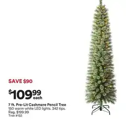 Michaels 7 ft. pre-Lit Cashmere pencil Tree offer