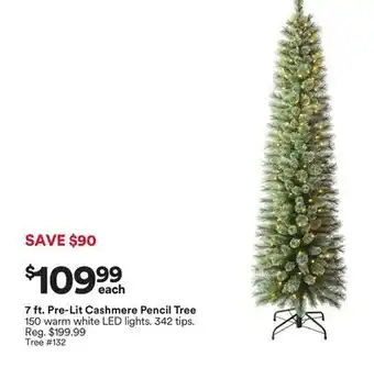 Michaels 7 ft. pre-Lit Cashmere pencil Tree offer