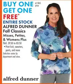 Boscov's ENTIRE STOCK ALFRED DUNNER Fall Classics offer