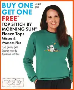 Boscov's TOP STITCH BY MORNING SUN Fleece Tops offer