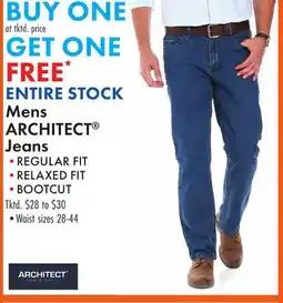 Boscov's ENTIRE STOCK Mens ARCHITECT Jeans offer
