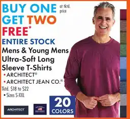 Boscov's Mens & Young Mens Ultra-Soft Long Sleeve T-Shirts offer