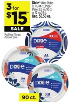 Dollar General Dixie Ultra Plates 10 in./44 ct., Paper Plates 8.5 in./90 ct. or 10 in./54 ct offer