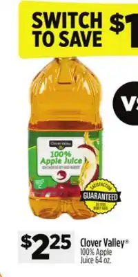 Dollar General Clover Valley 100% Apple Juice offer