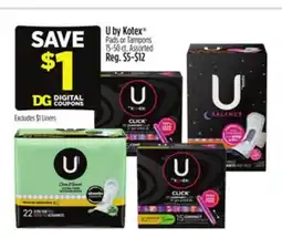 Dollar General U by Kotex Pads or Tampons offer