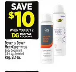 Dollar General Dove or Dove Men+Care offer